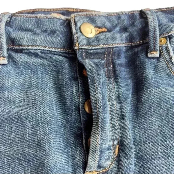 JOE’S SKYLER FRAYED STRETCHED DENIM MINI SKIRT•SIZE 26•MEDIUM DENIM DISTRESSED• - Picture 5 of 11